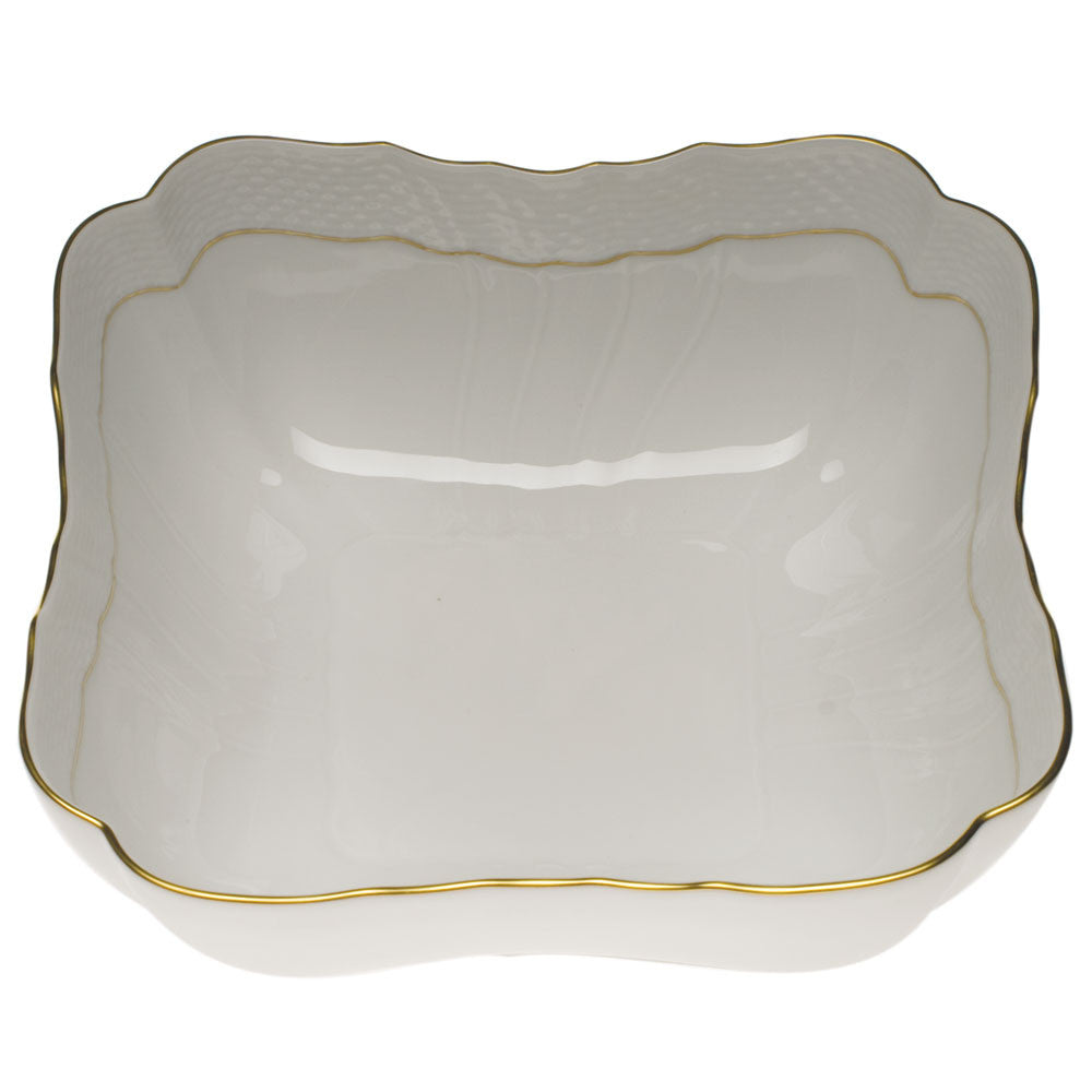 Golden Edge Square Salad Bowl