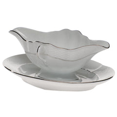 Platinum Edge Gravy Boat with Fixed Stand