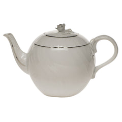Platinum Edge Teapot with Rose