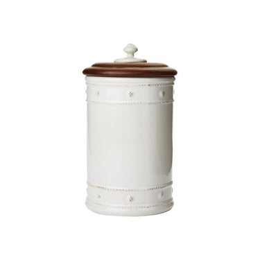 Berry & Thread Canister with Wooden Lid, 10"