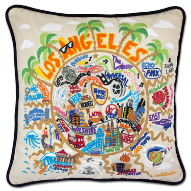 Los Angeles Hand Embroidered Pillow
