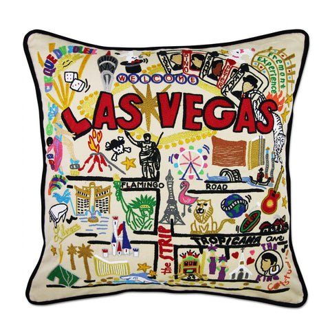 Las Vegas Hand-Embroidered Pillow