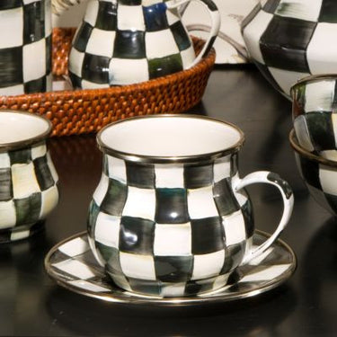 Courtly Check Enamel Mug