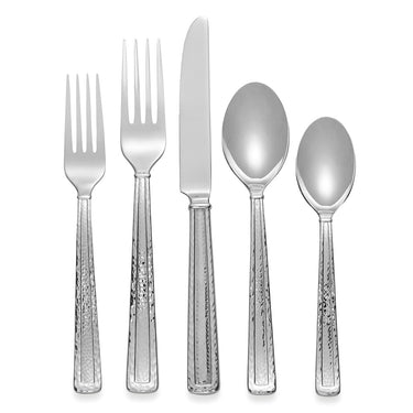 Hammertone Five Piece Flatware Set