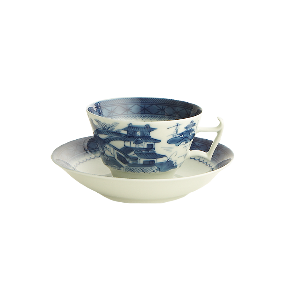 Blue Canton Tea Cup & Saucer