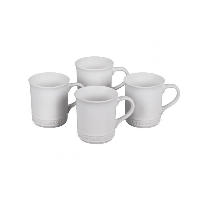 White Mugs, Set of 4